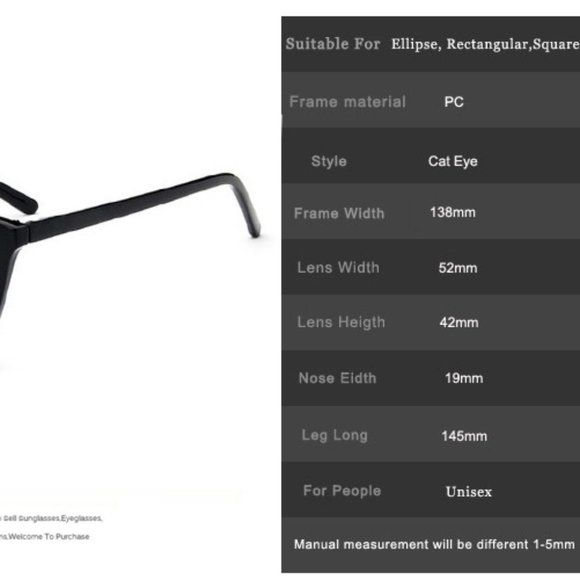 Glasses Anti UV Blue Light Protection Lg Cat Eye - Picture 7 of 7